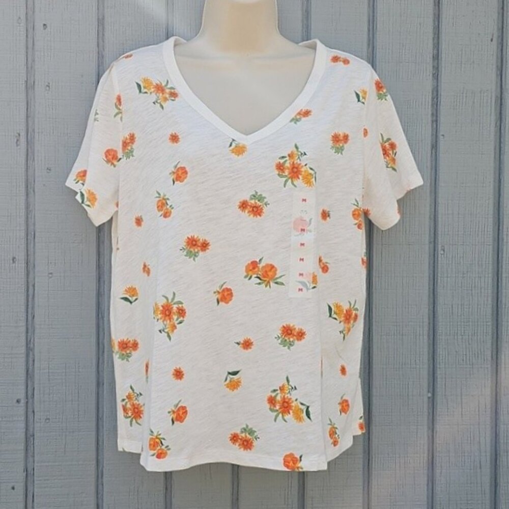 Old Navy EveryWear Slub-Knit V-Neck T-Shirt Women's Size Medium